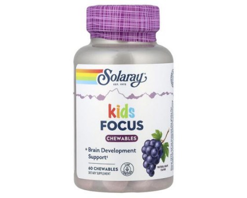Solaray, Kids Focus Chewables, Natural Grape, 60 Chewables Solaray, Kids Focus Chewables, Natural Grape, 60 Chewables