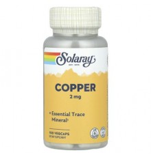 Solaray, Copper, 2 mg, 100 VegCaps