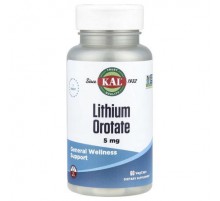 KAL, Lithium Orotate, 5 mg, 60 VegCaps