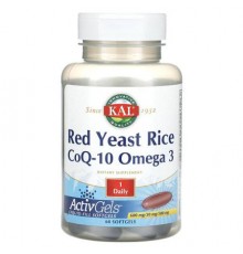 KAL, Red Yeast Rice, CoQ-10, Omega 3, 60 Softgels