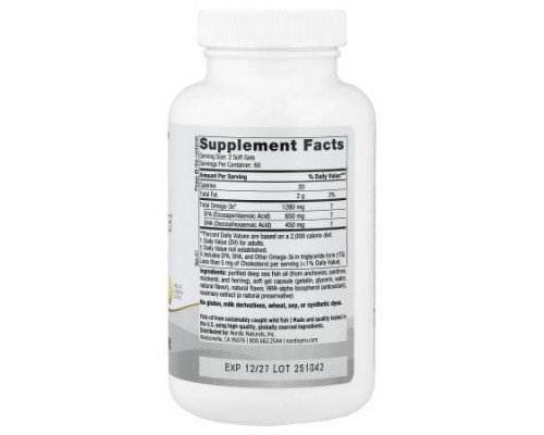 Nordic Naturals, ProOmega®, Lemon, 120 Soft Gels (640 mg per Soft Gel)