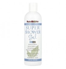 NutriBiotic, Super Shower Gel, Non-Soap, Fragrance Free, 12 fl oz (355 ml)
