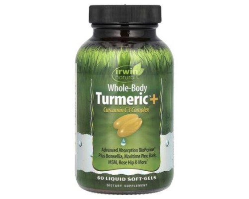 Irwin Naturals, Whole-Body Turmeric + Curcumin C3 Complex, 60 Liquid Soft-Gels