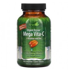 Irwin Naturals, Urgent Rescue,  Mega Vita-C + Rosehips and Zinc, 60 Liquid Soft-Gels