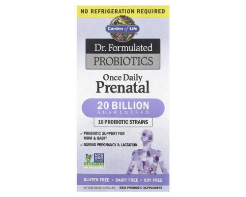 Garden of Life, Dr. Formulated Probiotics, Once Daily Prenatal (no refrigeration required), 30 Vegetarian Capsules