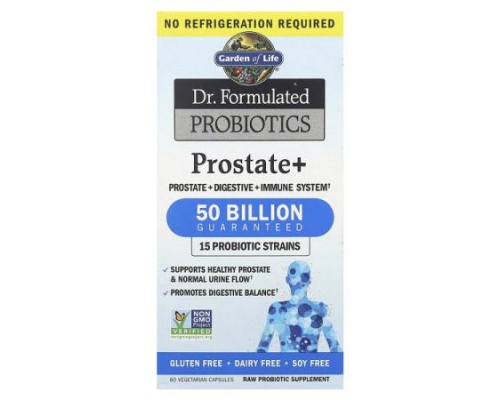 Garden of Life, Dr. Formulated Probiotics, Prostate+, 60 Vegetarian Capsules