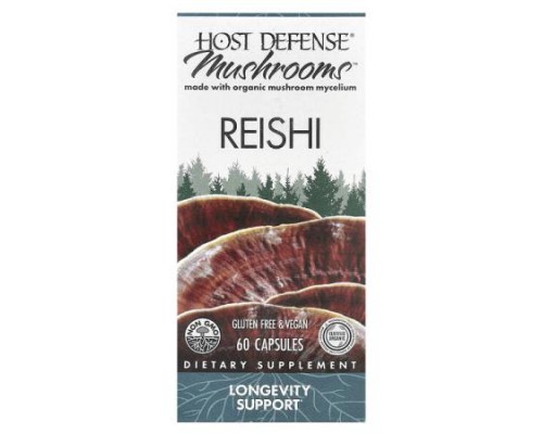 Host Defense, Mushrooms™, Reishi, 60 Capsules (0.5 g per Capsule)