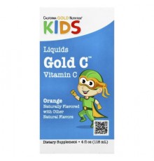 California Gold Nutrition, Kids Gold C™, Liquid Vitamin C, Orange, 4 fl oz (118 ml)