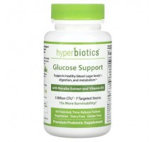 Hyperbiotics, Glucose Support, with Banaba Extract and Vitamin D3, 5 Billion CFU, 60 Patented, Time-Release Tablets