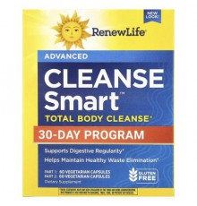 Renew Life, 14-Day Cleanse Smart, 2 Bottles, 60 Vegetarian Capsules Each