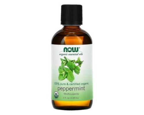 NOW Foods, Organic Essential Oils, Peppermint, 4 fl oz (118 ml)
