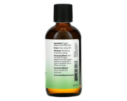 NOW Foods, Organic Essential Oils, Peppermint, 4 fl oz (118 ml)