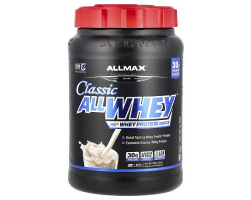 ALLMAX, Classic AllWhey®, 100% Whey Protein Source, Vanilla, 2 lbs (907 g) ALLMAX, Classic AllWhey®, 100% Whey Protein Source, Vanilla, 2 lbs (907 g)