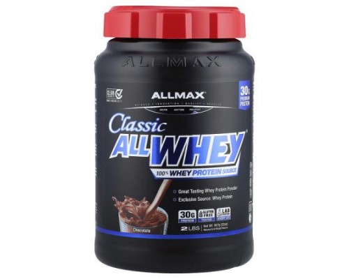 ALLMAX, CLASSIC ALLWHEY®, 100% Whey Protein Source, Chocolate, 2 lbs (907 g) ALLMAX, CLASSIC ALLWHEY®, 100% Whey Protein Source, Chocolate, 2 lbs (907 g)