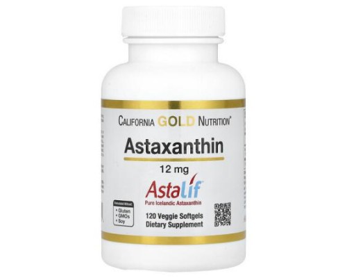 California Gold Nutrition, Astaxanthin, Astalif® Pure Icelandic, 12 mg, 120 Veggie Softgels California Gold Nutrition, Astaxanthin, Astalif® Pure Icelandic, 12 mg, 120 Veggie Softgels