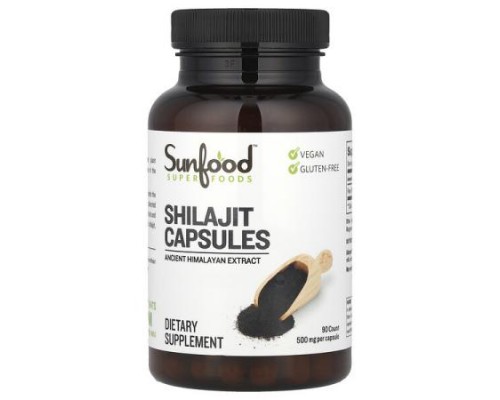 Sunfood, Shilajit, 500 mg, 90 Capsules