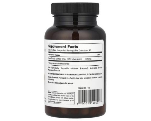 Sunfood, Shilajit, 500 mg, 90 Capsules
