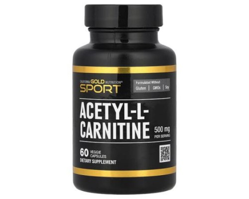 California Gold Nutrition, Acetyl-L-Carnitine, 500 mg, 60 Veggie Capsules California Gold Nutrition, Acetyl-L-Carnitine, 500 mg, 60 Veggie Capsules
