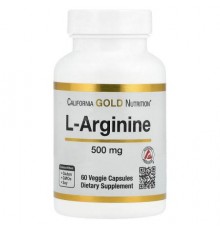 California Gold Nutrition, L-Arginine, 500 mg , 60 Veggie Capsules