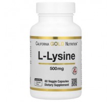 California Gold Nutrition, L-Lysine, 500 mg, 60 Veggie Capsules