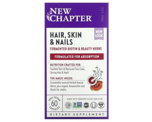New Chapter, Hair, Skin & Nails, 60 Vegan Capsules New Chapter, Hair, Skin & Nails, 60 Vegan Capsules