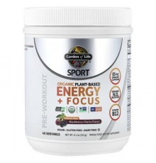 Garden of Life, Sport, Organic Plant-Based Energy + Focus, Pre-Workout, Blackberry Cherry, 8.1 oz (231 g)