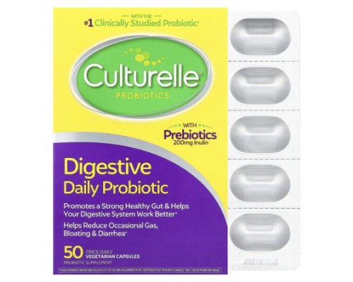 Culturelle, Probiotics, Digestive Daily Probiotic, 50 Once Daily Vegetarian Capsules