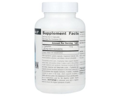Source Naturals, L-Tryptophan, 500 mg, 60 Capsules