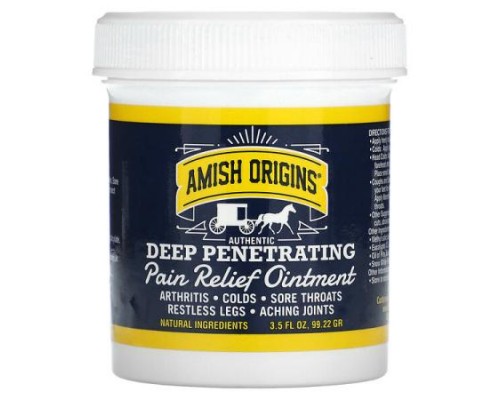 Amish Origins, Authentic Deep Penetrating, Pain Relief Ointment, 3.5 fl oz (99.22 g) Amish Origins, Authentic Deep Penetrating, Pain Relief Ointment, 3.5 fl oz (99.22 g)