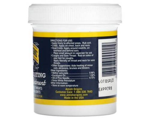 Amish Origins, Authentic Deep Penetrating, Pain Relief Ointment, 3.5 fl oz (99.22 g) Amish Origins, Authentic Deep Penetrating, Pain Relief Ointment, 3.5 fl oz (99.22 g)