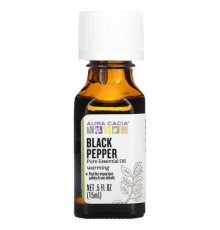 Aura Cacia, Pure Essential Oil, Black Pepper, 0.5 fl oz (15 ml)
