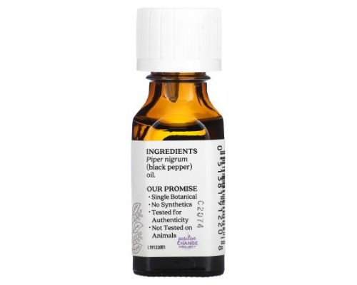 Aura Cacia, Pure Essential Oil, Black Pepper, 0.5 fl oz (15 ml)