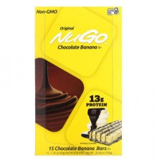 NuGo Nutrition, Chocolate Banana Bars, 15 Bars, 1.76 oz (50 g) Each