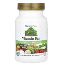 NaturesPlus, Source of Life® Garden, Certified Organic Vitamin B12, 60 Vegan Capsules