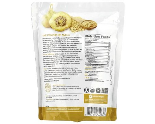 Zint, Organic Gelatinized Maca Powder, 16 oz (454 g)