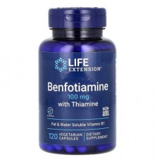 Life Extension, Benfotiamine with Thiamine, 100 mg, 120 Vegetarian Capsules