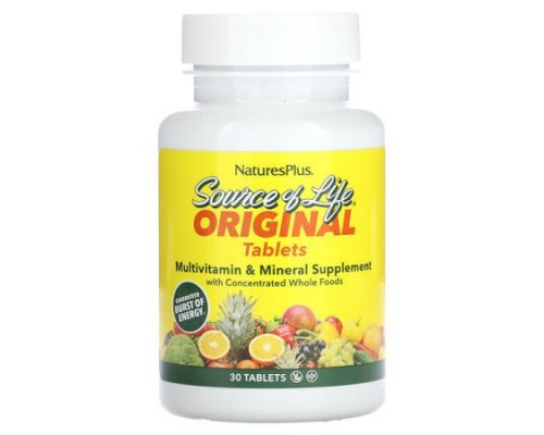 NaturesPlus, Source of Life, Multi-Vitamin & Mineral Supplement, 30 Tablets NaturesPlus, Source of Life, Multi-Vitamin & Mineral Supplement, 30 Tablets