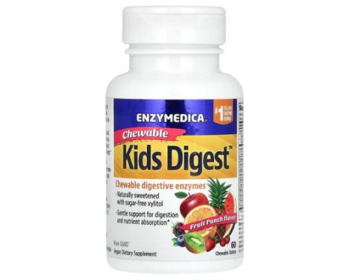 Enzymedica, Kids Digest, Fruit Punch, 60 Chewable Tablets Enzymedica, Kids Digest, Fruit Punch, 60 Chewable Tablets