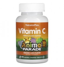 NaturesPlus, Source of Life, Animal Parade, Vitamin C,  Orange Juice, 90 Animal-Shaped Tablets