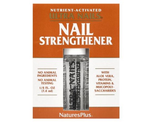 NaturesPlus, Ultra Nails®, Nail Strengthener, 0.25 fl oz (7.4 ml) NaturesPlus, Ultra Nails®, Nail Strengthener, 0.25 fl oz (7.4 ml)