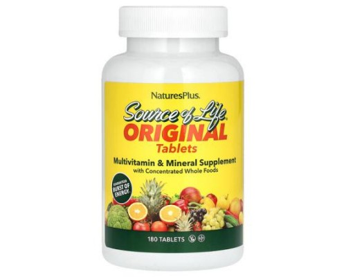 NaturesPlus, Source of Life, Original Tablets, Multi-Vitamin & Mineral Supplement, 180 Tablets NaturesPlus, Source of Life, Original Tablets, Multi-Vitamin & Mineral Supplement, 180 Tablets