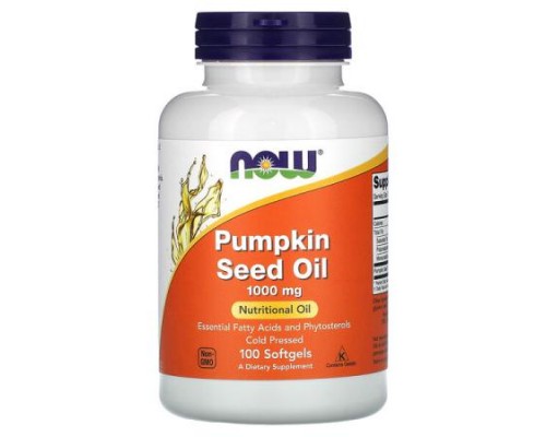 NOW Foods, Pumpkin Seed Oil, 1,000 mg, 100 Softgels NOW Foods, Pumpkin Seed Oil, 1,000 mg, 100 Softgels