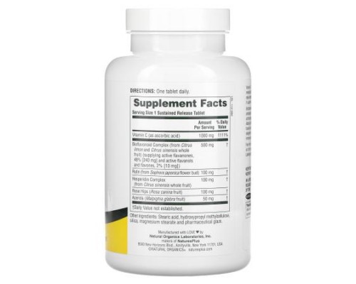 NaturesPlus, Sustained Release Super C Complex, 180 Tablets