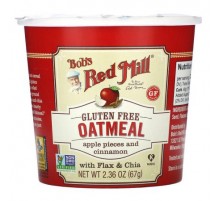 Bob's Red Mill, Oatmeal Cup, Apple Pieces and Cinnamon, 2.36 oz (67 g)