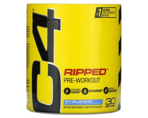 C4 / Cellucor, C4 Ripped, Pre-Workout, Icy Blue Razz, 6.2 oz (177 g) (Discontinued Item) C4 / Cellucor, C4 Ripped, Pre-Workout, Icy Blue Razz, 6.2 oz (177 g) (Discontinued Item)
