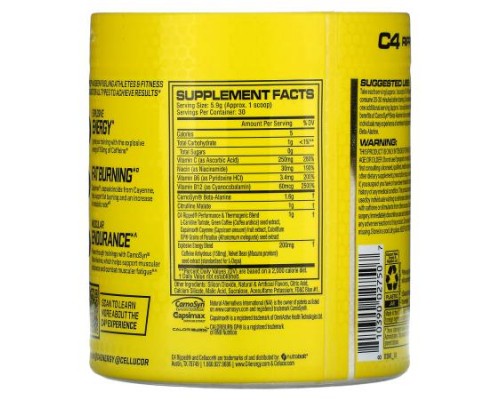C4 / Cellucor, C4 Ripped, Pre-Workout, Icy Blue Razz, 6.2 oz (177 g) (Discontinued Item) C4 / Cellucor, C4 Ripped, Pre-Workout, Icy Blue Razz, 6.2 oz (177 g) (Discontinued Item)