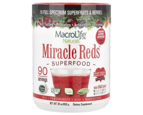 Macrolife Naturals, Miracle Reds®, Superfood, Goji, Pomegranate, Acai, Mangosteen, 30 oz (850 g)