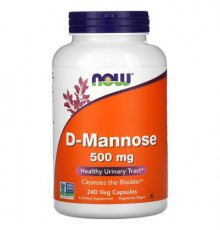 NOW Foods, D-Mannose, 500 mg, 240 Veg Capsules