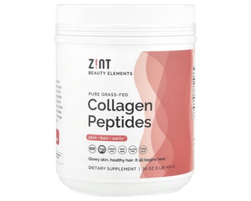 Zint, Pure Grass-Fed Collagen Peptides, Unflavored, Container, 16 oz (454 g)