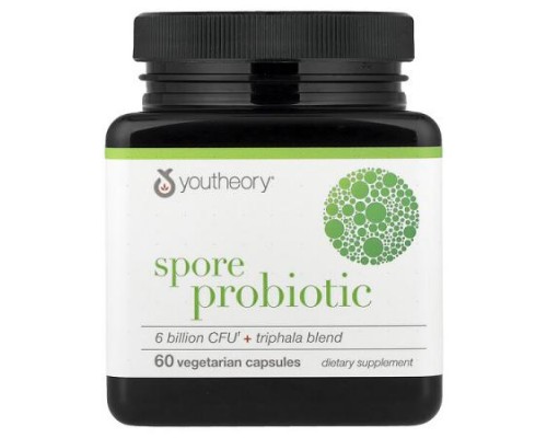 Youtheory, Spore Probiotic + Triphala Blend, 60 Vegetarian Capsules
